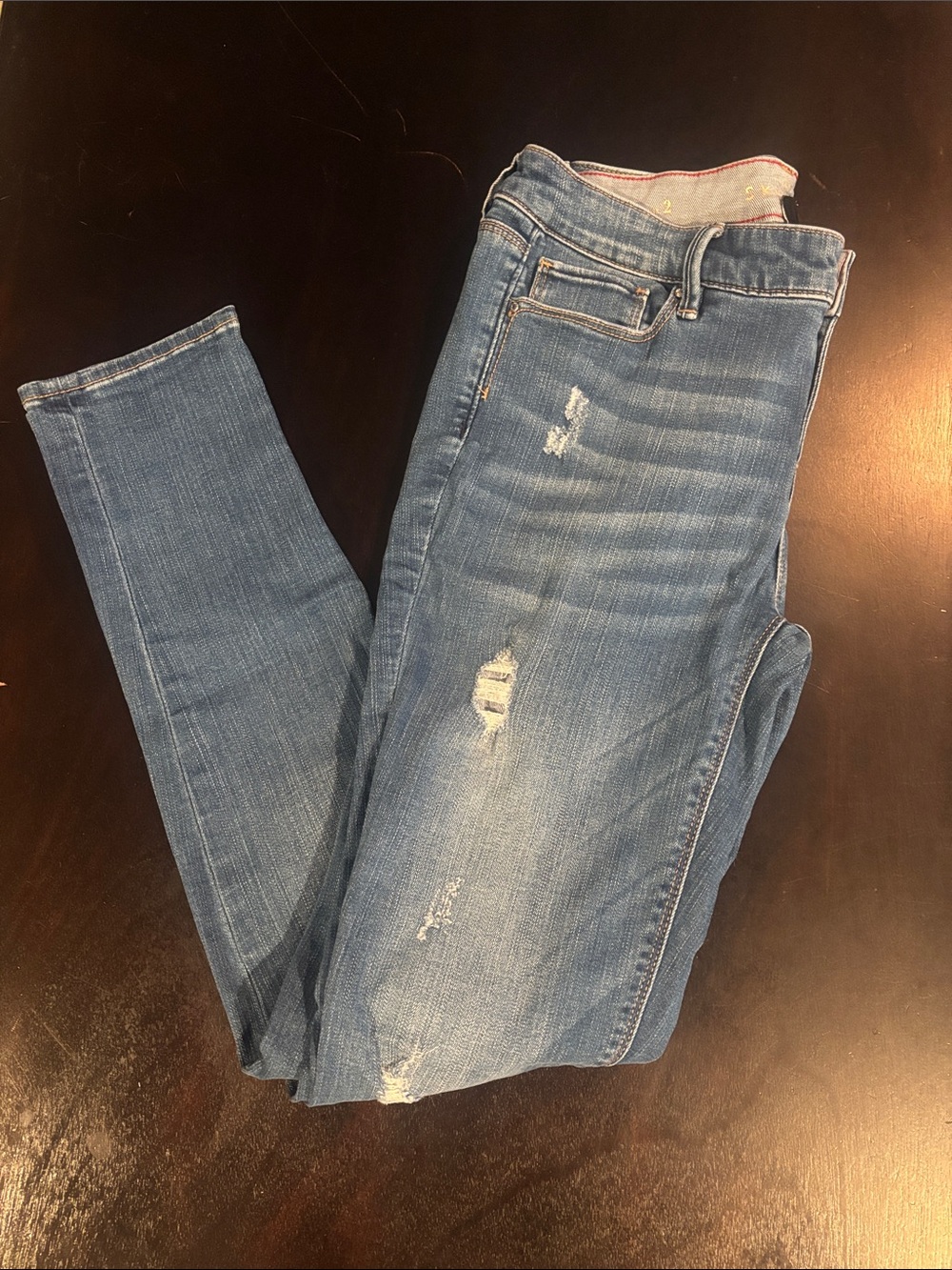 White House Black Market Light Blue Skinny Distressed Jeans